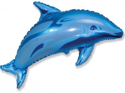 Шар (37''/94 см) Фигура, Дельфин, Синий