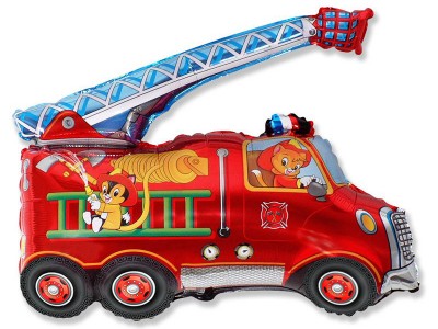 Шар (31''/79 см) Фигура, Пожарная машина, Красный